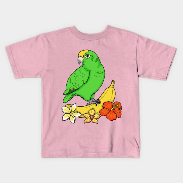 Tropical Parrot-ise Kids T-Shirt by HonuHoney